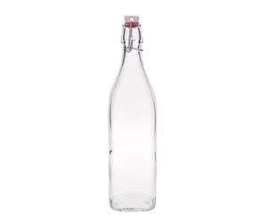 Botella de vidrio de 1.000 ml 'Swing, cuadrada, boca: cierre de palanca'