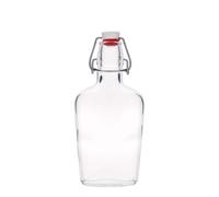 Botella de vidrio de 250 ml 'Fiaschetta', ovalada, boca: cierre de palanca