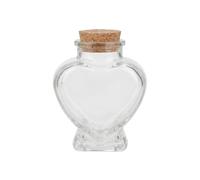Botella de Vidrio en Forma de Corazón con Tapón de Corcho, Botellas de Vidrio Decorativas con Tapa de Corcho, Mini Botella de Mensaje de Deseos, Tarro de Recuerdo de Arena de Luna de Miel, Regalos
