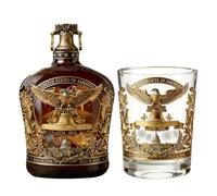 Botella de vidrio para whisky | alcohol de 250 cumpleaños Estados Unidos Copas licores colección - padres, colectores, animadores, , bar casa, escaparate, hoteles, rayo