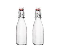 Botella de vidrio superior de Bormioli Rocco Swing (juego de 2) - Contenedores de cocina de 8.5 oz con sello hermtico ideal para apsitos caseros Ja