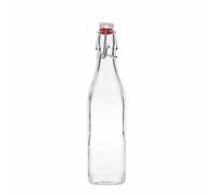 Botella de vidrio 'Swing' de 500 ml, cuadrada, boca: tapón mecánico