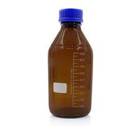 Botella de vidrio transparente con tapa rosca marrón for laboratorio, sellada, for muestras Equipamiento de laboratorio