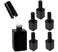 Botella de Vidrio Vacía para Esmalte de Uñas en Gel 15ml Negra | 6 Piezas Rellenables, Vidrio Ligero, para Salones de Belleza y Viaje, Guarda Laca y Gel