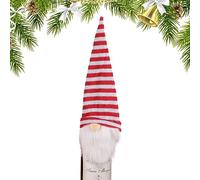 Botella de vino de gnomos, bonita y tejida cubierta de vino de Navidad, decoración de vino para decoración de mesa de comedor de Navidad, decoración de fiesta, cubierta de botella de vino de gnomos de