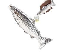 Botella de vino genérica - 5 oz Fish Shape Whiskey Drinkware, Stainless Steel Flask with Lid, Top Portable Bottle, Pocket-Sized Drink Accessory for Men, Women, Camping, Travel, Picnic, Fishing, Hiking