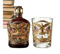 Botella de whisky americano, 350 ml, águila 1776-2026, juego de vasos de whisky patriótico, para celebración del Día de los Caídos, boda, hogar, bar, estante de exhibición