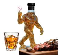 Botella de whisky, botella de licor de vidrio de ancha, decantador de vidrio de animales de whisky, para hombres, padres, cumpleaños, boda, inauguración de la casa, bar