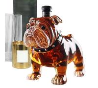 Botella de whisky Bulldog francés - Jarra de whisky de 300 ml | Decantador de jarra de Alcohol de vidrio para decoración de Bar en casa, estante para vino, presentación, mostrador de Hotel, estante