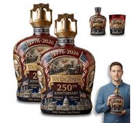 Botella de whisky conmemorativa del 250 aniversario de Estados Unidos - Decantador de Estados Unidos 1776-2026 "We The People Heritage, regalo patriótico del día del padre para licor, bourbon escocés