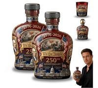 Botella de whisky conmemorativa del 250 aniversario de Estados Unidos - Decantador de Estados Unidos 1776-2026 "We The People Heritage, regalo patriótico del día del padre para licor, bourbon escocés