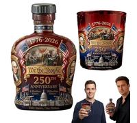 Botella de whisky conmemorativa del 250 aniversario de Estados Unidos - Decantador de Estados Unidos 1776-2026 "We The People Heritage, regalo patriótico del día del padre para licor, bourbon escocés