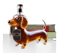 Botella de whisky Dackel | Decantador de vidrio, figura de animal 3D | Dispensador de Schnapps, Bar Dean | Escultura de perro divertida para bourbon, vodka, brandy, licor | Creativo, decorativo |