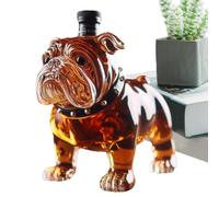 Botella de whisky de bulldog francés, decantador de licor de vidrio de gran capacidad, 300 ml, botella decorativa con forma de animal, 15 cm, decantador coleccionable de almacenamiento de alcohol para