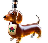 Botella de whisky de perro salchicha 3D, divertida botella de whisky de perro salchicha, botellas de vino de estatua de perro salchicha, decantador de vino único para hombres, papá, marido, regalo del