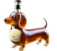 Botella de whisky de perro salchicha, botella de whisky 3D divertida de perro salchicha, botellas de vino de estatua de perro salchicha, decantador de vino único para hombres, papá, marido, para