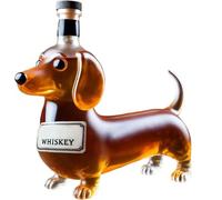 Botella de whisky de perro salchicha, botella de whisky 3D divertida de perro salchicha, botellas de vino de estatua de perro salchicha, decantador de vino único para hombres, papá, marido, para