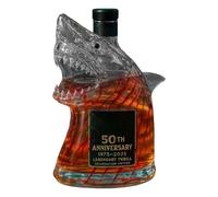 Botella de whisky de tiburón, botella de whisky de edición limitada de 50 aniversario, vidrio decorativo de bar, vidrio transparente único grabado en forma de animal, regalo para los amantes del