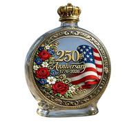 Botella de whisky de vidrio, decantadores de licor conmemorativos del 250 aniversario, regalo único para amantes de la historia, contenedor irlandés de vidrio reciclable