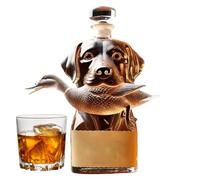 Botella de whisky de vidrio Hound - Decantador hermético de alcohol de 750 ml, figurita de perro contenedor de bar para el hogar | Brandy Bourbon vodka tequila fiesta artículos de bebida decoración