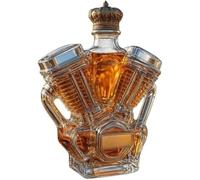 Botella de whisky, decantador de diseño de motor de motocicleta 3D, botella de vidrio con temática de motocicleta, botellas de batidor con temática mecánica, hecho a mano, regalo vintage para amantes