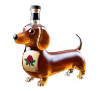 Botella de whisky - Decantador de licor de vidrio con forma de perro con boquilla de vertido, contenedor de vino coleccionable para el hogar, restaurante, bar, regalo de inauguración de la