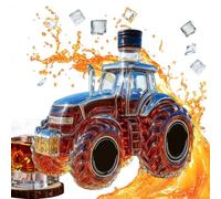 Botella de whisky - Jarra en forma de tractor 3D, jarra de whisky de vidrio | Botella de alcohol vacía creativa temática automotriz, novedad, utensilios decorativos de bar, almacenamiento de alco