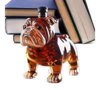 Botella de whisky, jarra temática canina, figura detallada de animales de vidrio con tapón hermético, recipiente resistente de borosilicato para hombres, ideal para eventos de degustación en el hogar