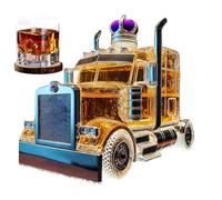 Botella decantadora de whisky, botella de licor de vidrio en forma de camión con tapa, regalo único para conductores de camiones y bares en casa, divertido regalo de cumpleaños para hombres y papás