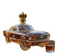 Botella decantadora de whisky en forma de coche, contenedor deportivo 3D de vidrio de 400ml, forma de botellas de licor con tapa, regalos creativos for papá(B)
