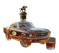 Botella decantadora de whisky en forma de coche, contenedor deportivo 3D de vidrio de 400ml, forma de botellas de licor con tapa, regalos creativos for papá(C)