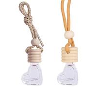 Botella del ambiente de aire del automóvil - Difusor de automóvil colgante de 6 ml de corazón | Botellas de perfume de ambientador de aire | Costeo de perfume de automóvil de vidrio vacío simple | Dif