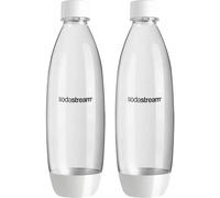 Botella delgada SodaStream de 1 l, apta para lavavajillas (paquete doble, blanca)