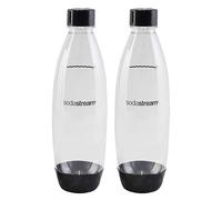 Botella delgada SodaStream de 1 l, apta para lavavajillas (paquete doble, negra)