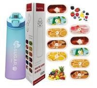 Botella deportiva de 700 ml con cartuchos en 10 sabores, material de tritan resistente a altas temperaturas, la extracción natural del sabor de fruta hace que el agua potable sea segura y sabrosa. 0