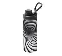 Botella deportiva de acero inoxidable con ilusión óptica en espiral, portátil, de gran capacidad, adecuada para actividades al aire libre, fitness, desplazamientos