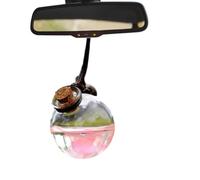 Botella difusora de vidrio para coche, botella de perfume colgante vacía | Durāble - Cristal con tapa de madera, cuerda ajustable para colgar, botella vacía reutilizable, decoración de coche y hogar