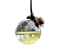 Botella difusora de vidrio para coche, botella de perfume colgante vacía | Durāble - Cristal con tapa de madera, cuerda ajustable para colgar, botella vacía reutilizable, decoración de coche y hogar
