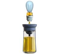 Botella dispensador de aceite con cepillo de barbacoa, contenedor de almacenamiento y dispensador de aceite y cepillo de silicona para cocina barbacoa parrilla hornear y cocinar cepillo de aceite azul
