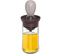 Botella dispensadora de aceite con cepillo de barbacoa, recipiente de almacenamiento y dispensador de aceite y cepillo de silicona para cocina, barbacoa, asar y cocinar, olla de cepillo de aceite gris