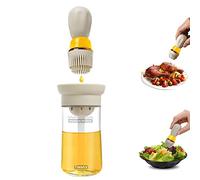 Botella dispensadora de aceite con cepillo de silicona para untar - Botella de aceite de oliva de cocina para cocinar salsa de vinagre, barbacoa, parrilla, freír, hornear, ayuda de cocina T-OB21S gris