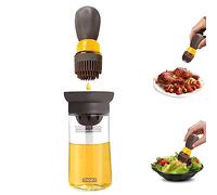 Botella dispensadora de aceite con cepillo de silicona para untar Botella de aceite de oliva de cocina para cocinar salsa de vinagre, barbacoa, parrilla, freír, hornear, ayuda de cocina T-OB21S marrón