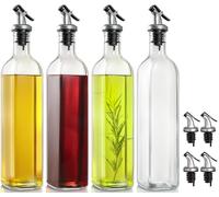 Botella dispensadora de aceite de oliva, botella dispensadora de aceite de cocina de vidrio para cocina, juego dispensador de aceite y vinagre, rociador de aceite con vertedor de plástico, embudo, 500