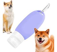 Botella dispensadora de champú, tubo de viaje de silicona de 90 ml, recipiente rellenable a prueba de fugas, botella recargable exprimible, tubo líquido portátil para comida para perros, para viajes