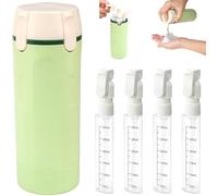 Botella dispensadora de viaje 4 en 1 para artículos de tocador, a prueba de fugas, envases de tamaño de viaje, envases portátiles para champú, loción, acondicionador, crema