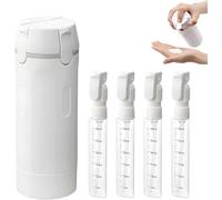 Botella dispensadora de viaje 4 en 1, recipientes de silicona recargables a prueba de fugas con cerraduras, transparente de 30 ml, dispensador de viaje para champú, acondicionador, compacto para