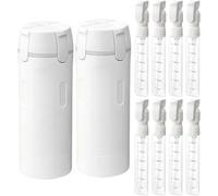 Botella dispensadora de viaje 4 en 1, recipientes de silicona recargables a prueba de fugas con cerraduras, transparente, 30 ml, 4 dispensadores de viaje para champú, acondicionador, compacto para