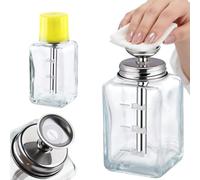 Botella dispensadora vacía de 180 ml con 48 hisopos de orina autoadhesivos para alcohol, acetona, esmalte de uñas y removedor de maquillaje