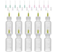 Botella Dosificadora de Aguja 30 ml - Set de 10 Dosificadores con Dispensador para Aceite de Máquina de Coser y Pegamento - Agujas Finas