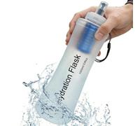 Botella Filtrante de Agua Frasco Flexible Plegable Purificador de 1 Litro | Botella con Filtro para Senderismo y Mochila Para ciclismo camping viaje senderismo fitness gimnasio dep